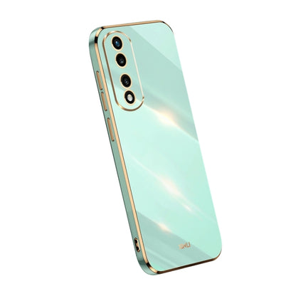 For Honor 80 Pro Flat XINLI Straight Edge 6D Electroplate TPU Phone Case(Mint Green) by XINLI