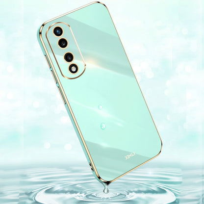 For Honor 80 Pro Flat XINLI Straight Edge 6D Electroplate TPU Phone Case(Mint Green) by XINLI