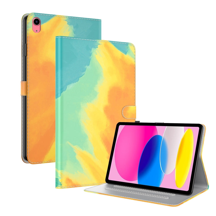 For iPad 2025 / 2022 Watercolor Pattern Flip Leather Tablet Case(Autumn Leaves) by bashfashion