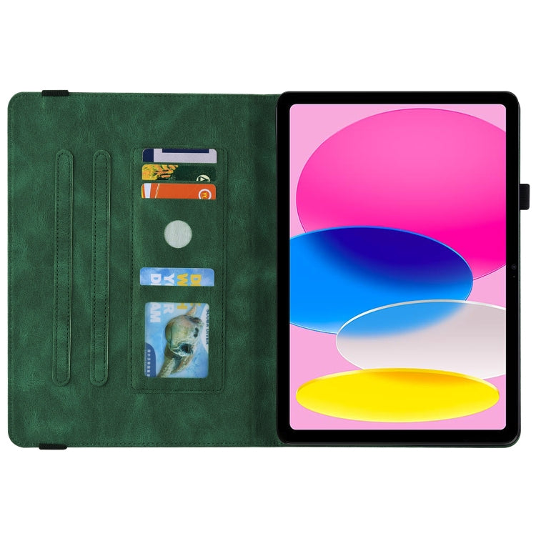 For iPad 2025 / 2022 Butterfly Flower Embossed Leather Tablet Case(Green) by bashfashion