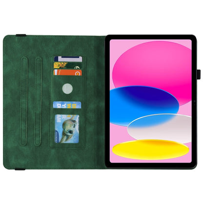 For iPad 2025 / 2022 Butterfly Flower Embossed Leather Tablet Case(Green) by bashfashion
