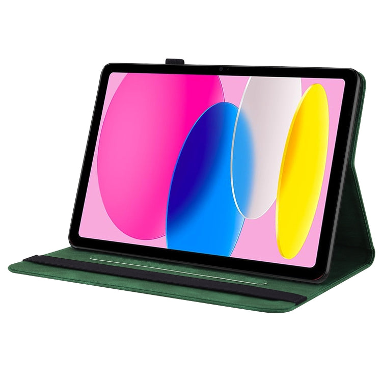 For iPad 2025 / 2022 Butterfly Flower Embossed Leather Tablet Case(Green) by bashfashion