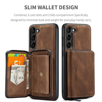 For Samsung Galaxy S24 5G JEEHOOD Magnetic Zipper Horizontal Flip Leather Phone Case(Brown) by JEEHOOD
