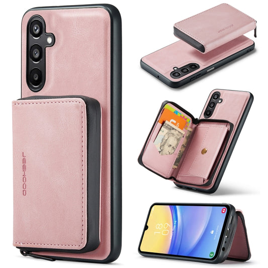 For Samsung Galaxy A15 5G JEEHOOD Magnetic Zipper Horizontal Flip Leather Phone Case(Pink) by JEEHOOD