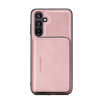 For Samsung Galaxy A15 5G JEEHOOD Magnetic Zipper Horizontal Flip Leather Phone Case(Pink) by JEEHOOD