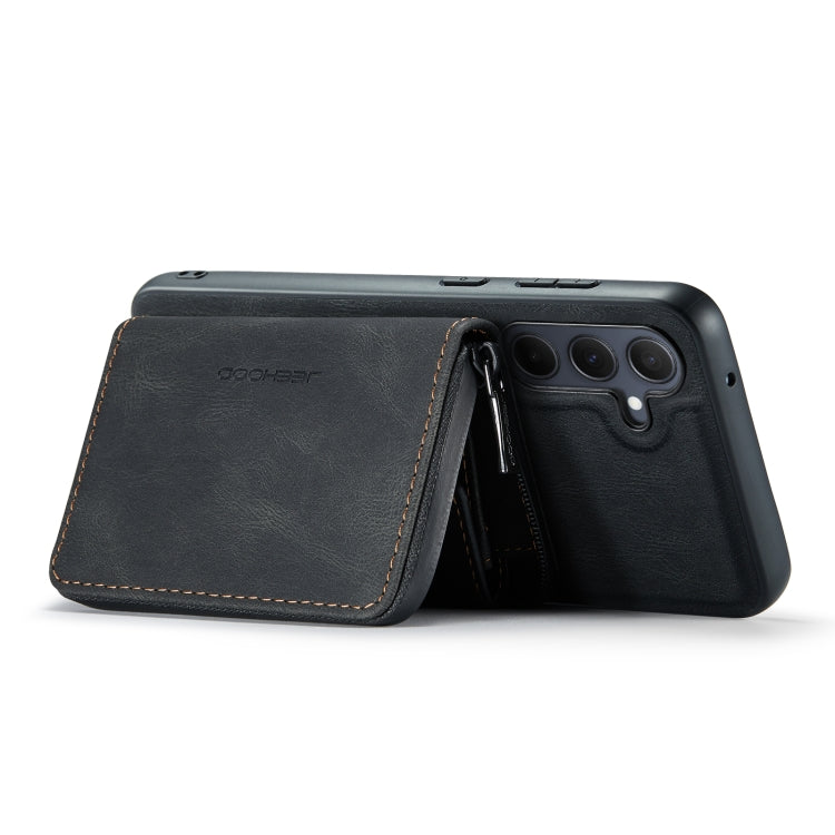 For Samsung Galaxy A55 5G JEEHOOD Magnetic Zipper Horizontal Flip Leather Phone Case(Black) by JEEHOOD