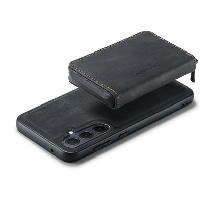 For Samsung Galaxy A55 5G JEEHOOD Magnetic Zipper Horizontal Flip Leather Phone Case(Black) by JEEHOOD