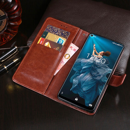 For Oukitel C17 Pro idewei Crazy Horse Texture Horizontal Flip Leather Case with Holder & Card Slots & Wallet(Dark Blue) by idewei