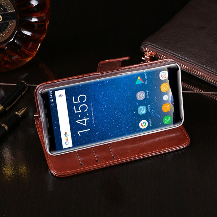 For Oukitel K5000 idewei Crazy Horse Texture Horizontal Flip Leather Case with Holder & Card Slots & Wallet(Yellow) by idewei