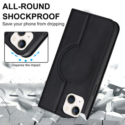 For iPhone 14 Plus Rhombic MagSafe RFID Anti-Theft Wallet Leather Phone Case(Black) by bashfashion