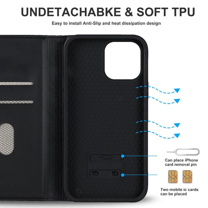 For iPhone 14 Plus Rhombic MagSafe RFID Anti-Theft Wallet Leather Phone Case(Black) by bashfashion