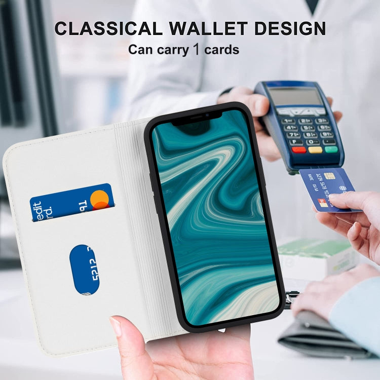 For iPhone 12 mini Rhombic MagSafe RFID Anti-Theft Wallet Leather Phone Case(White) by bashfashion