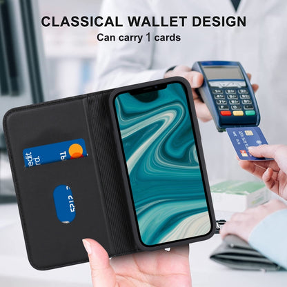 For iPhone 12 mini Rhombic MagSafe RFID Anti-Theft Wallet Leather Phone Case(Black) by bashfashion