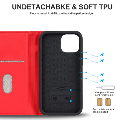 For iPhone 12 mini Rhombic MagSafe RFID Anti-Theft Wallet Leather Phone Case(Red) by bashfashion