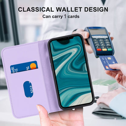 For iPhone 12 mini Rhombic MagSafe RFID Anti-Theft Wallet Leather Phone Case(Purple) by bashfashion