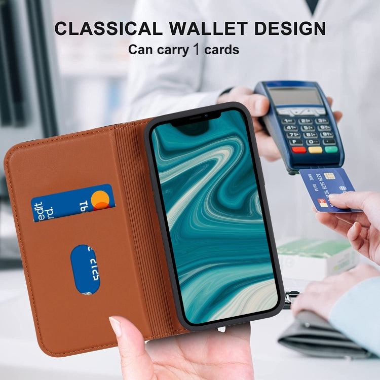 For iPhone 12 mini Rhombic MagSafe RFID Anti-Theft Wallet Leather Phone Case(Brown) by bashfashion