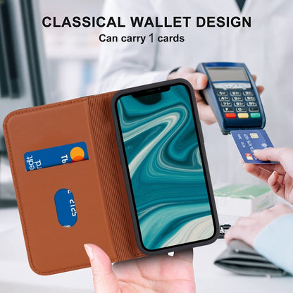 For iPhone 12 mini Rhombic MagSafe RFID Anti-Theft Wallet Leather Phone Case(Brown) by bashfashion