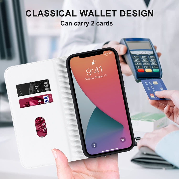 For iPhone 12 Pro Max Rhombic MagSafe RFID Anti-Theft Wallet Leather Phone Case(White) by bashfashion