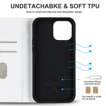 For iPhone 12 Pro Max Rhombic MagSafe RFID Anti-Theft Wallet Leather Phone Case(White) by bashfashion