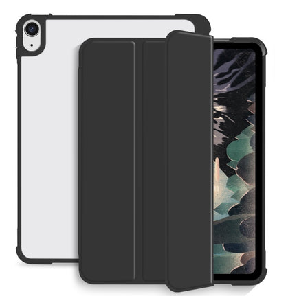 For iPad Air 2020 / 2022 10.9 3-fold Shockproof Smart Leather Tablet Case(Black) by bashfashion