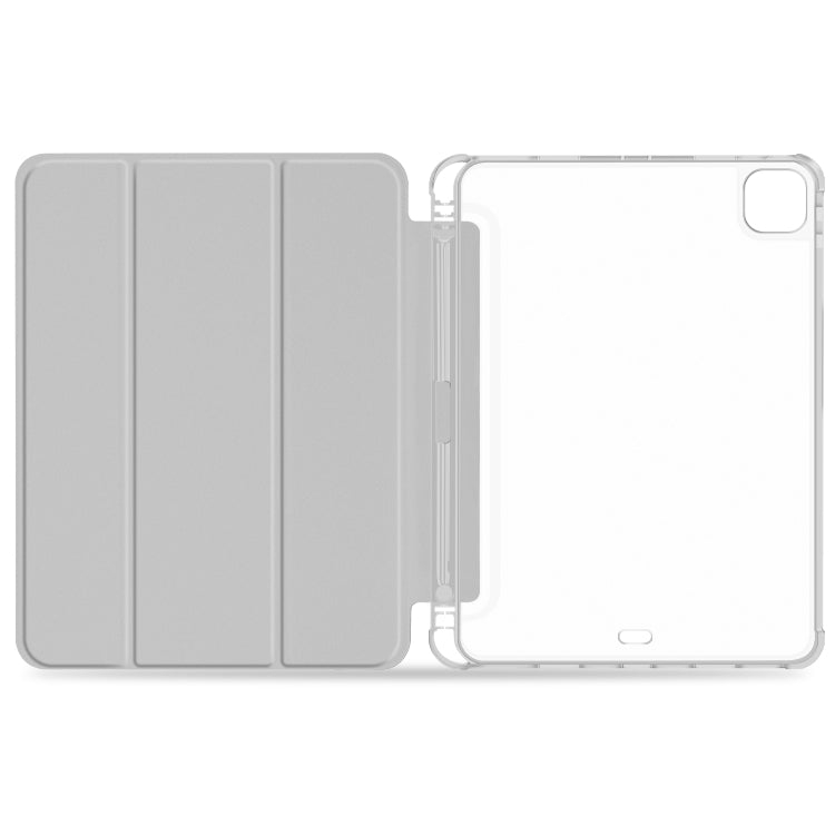 For iPad Pro 11 2022 / 2021 / 2020 3-fold Shockproof Smart Leather Tablet Case(Grey)