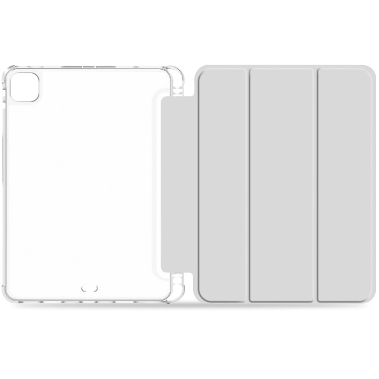 For iPad Pro 11 2022 / 2021 / 2020 3-fold Shockproof Smart Leather Tablet Case(Grey)