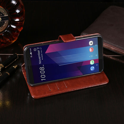 For HTC U11+ idewei Crazy Horse Texture Horizontal Flip Leather Case with Holder & Card Slots & Wallet(Dark Blue) by idewei