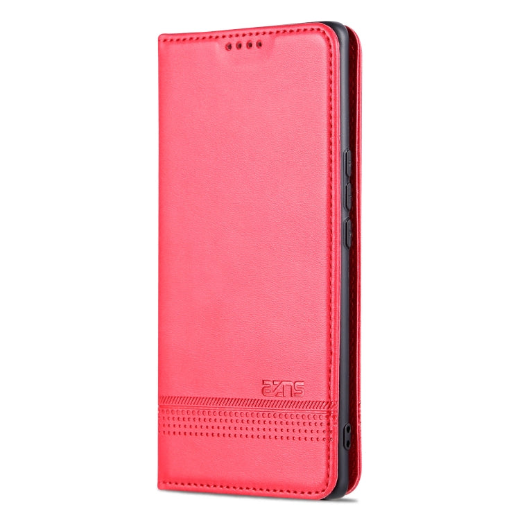 For Honor 80 SE AZNS Magnetic Calf Texture Flip Leather Phone Case(Red) by AZNS