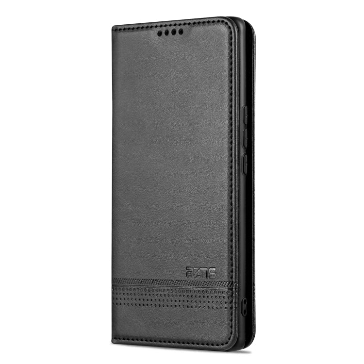 For Honor 80 SE AZNS Magnetic Calf Texture Flip Leather Phone Case(Black) by AZNS