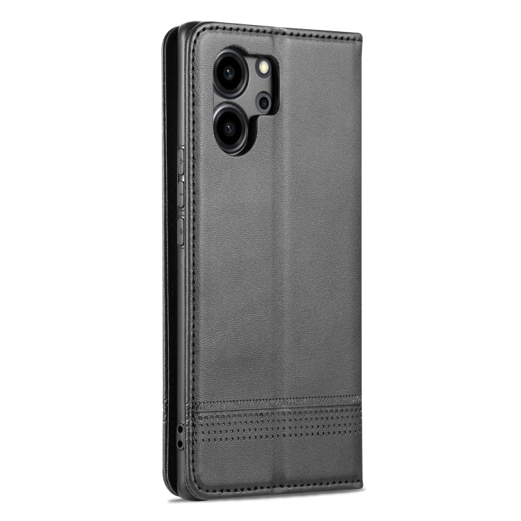 For Honor 80 SE AZNS Magnetic Calf Texture Flip Leather Phone Case(Black) by AZNS