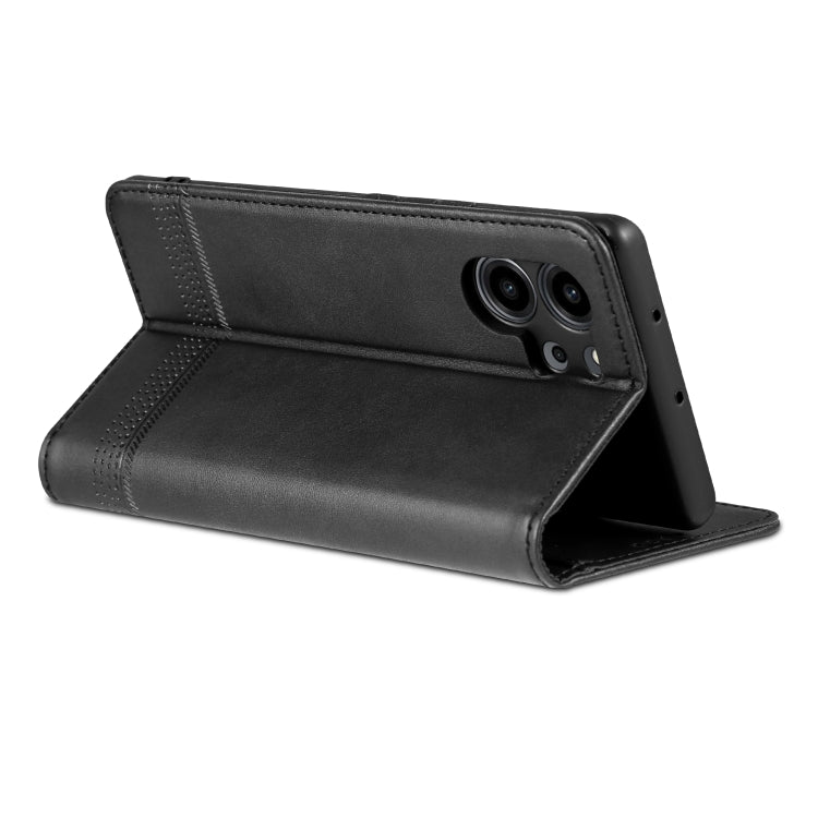 For Honor 80 SE AZNS Magnetic Calf Texture Flip Leather Phone Case(Black) by AZNS