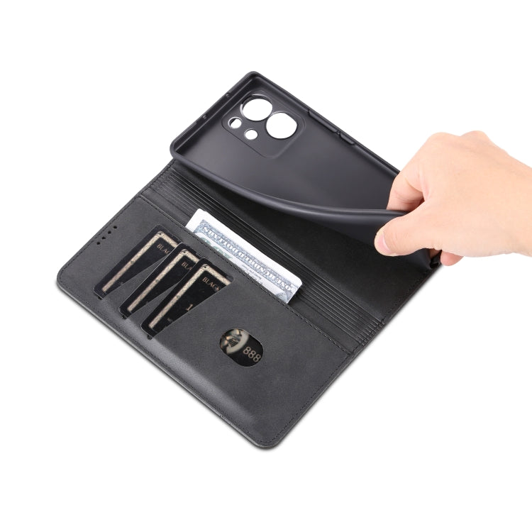 For Honor 80 SE AZNS Magnetic Calf Texture Flip Leather Phone Case(Black) by AZNS