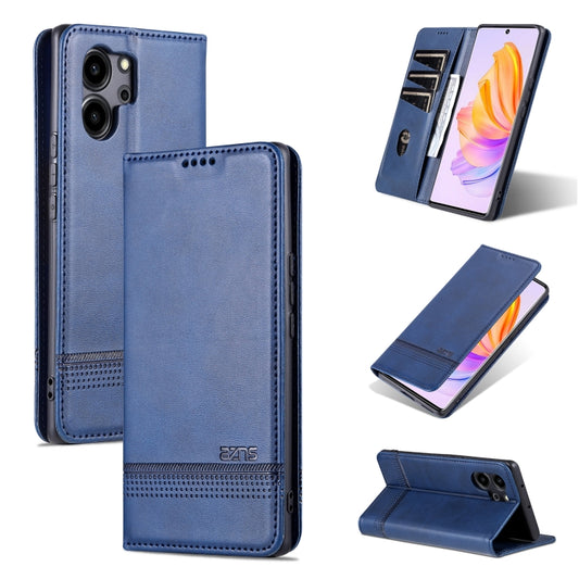For Honor 80 SE AZNS Magnetic Calf Texture Flip Leather Phone Case(Dark Blue) by AZNS