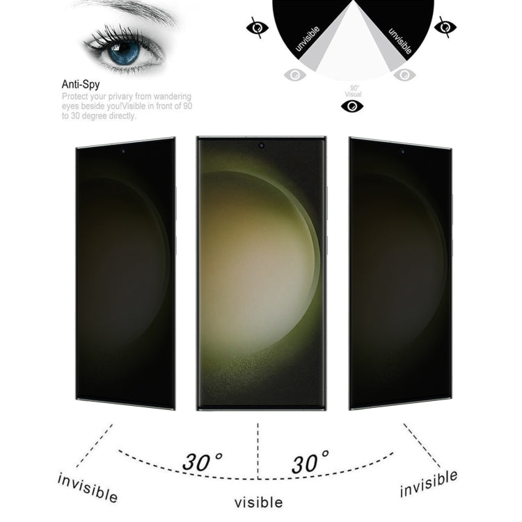 For Samsung Galaxy S23 Ultra 5G 3D Curved Edge Privacy Tempered Glass Film, Not Support Unlock by bashfashion