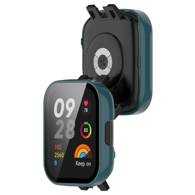 For Xiaomi Redmi Watch 3 PC + Tempered Film Integrated Watch Protective Case(Pine Green) by bashfashion