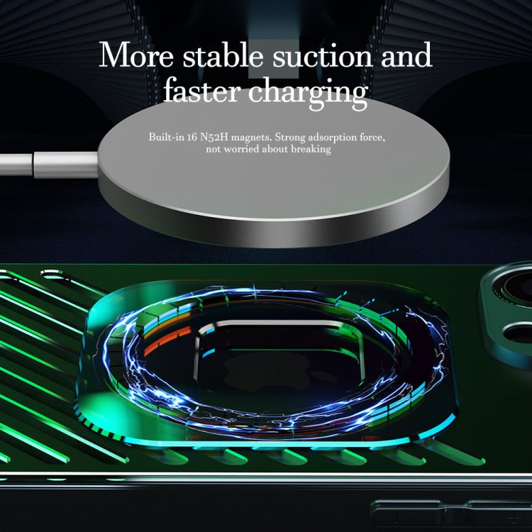 For iPhone 14 Pro R-JUST Square Round Mirror PC+TPU Phone Case(Green) by R-JUST