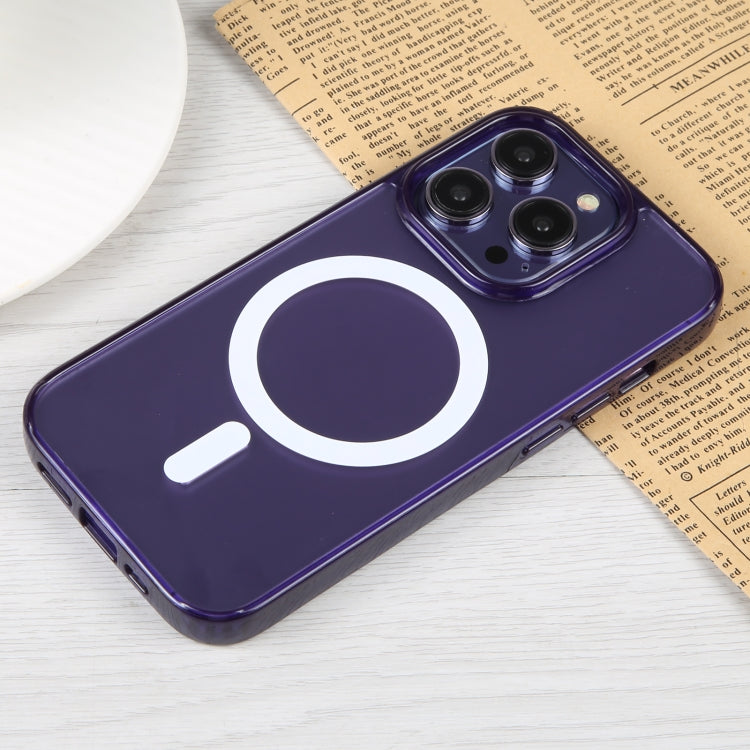 For iPhone 14 Pro GEBEI MagSafe Magnetic Transparent Phone Case (Purple) by GEBEI