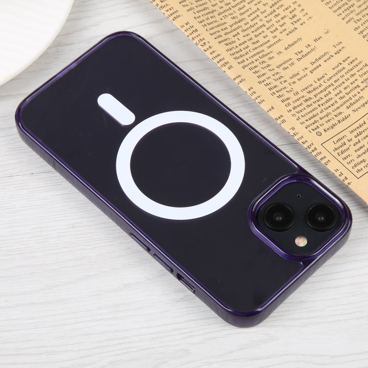 For iPhone 14 GEBEI MagSafe Magnetic Transparent Phone Case (Purple) by GEBEI