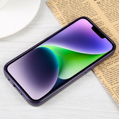 For iPhone 14 GEBEI MagSafe Magnetic Transparent Phone Case (Purple) by GEBEI