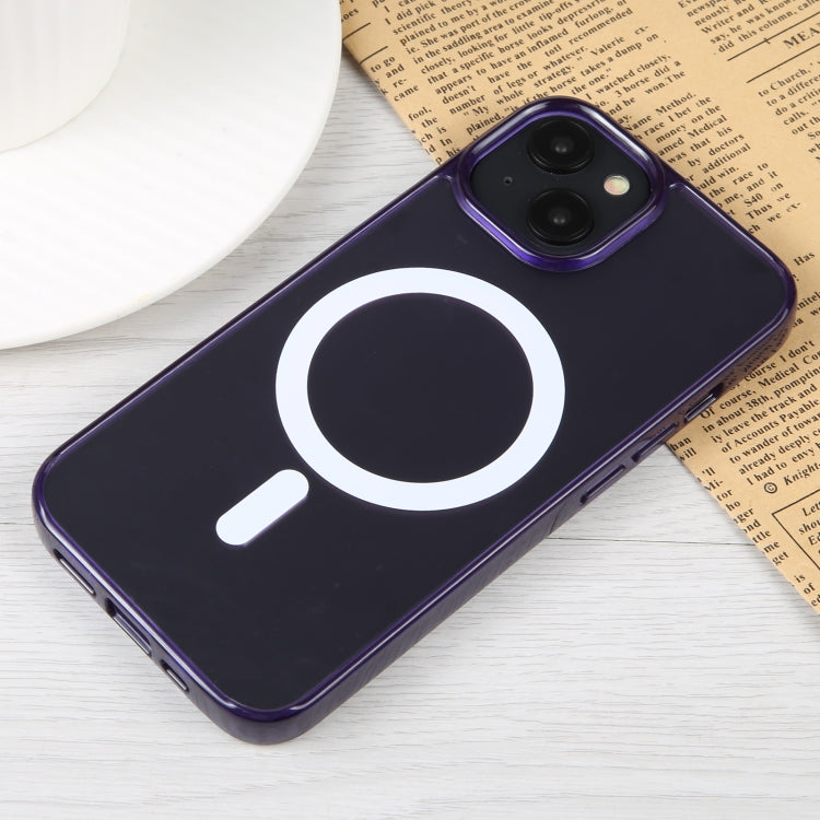 For iPhone 14 GEBEI MagSafe Magnetic Transparent Phone Case (Purple) by GEBEI