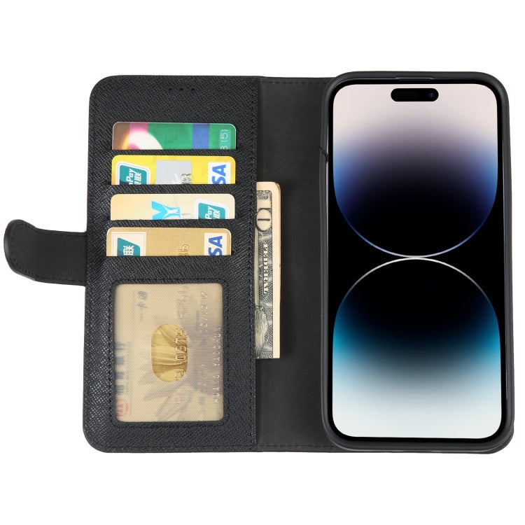 For iPhone 14 Pro Max GEBEI Top-grain Horizontal Flip Leather Phone Case(Black) by GEBEI