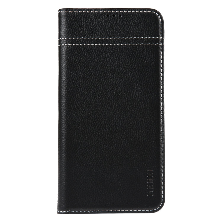 For iPhone 14 Plus GEBEI Top-grain Horizontal Flip Leather Phone Case(Black) by GEBEI