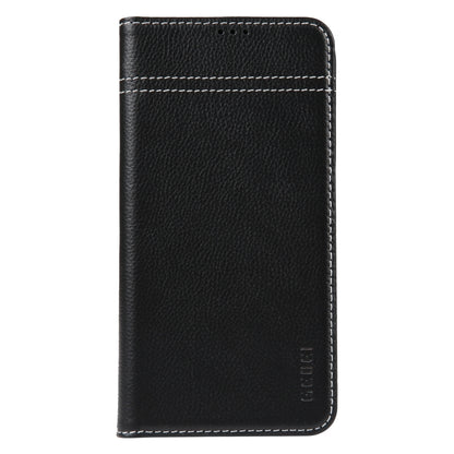 For iPhone 14 Plus GEBEI Top-grain Horizontal Flip Leather Phone Case(Black) by GEBEI