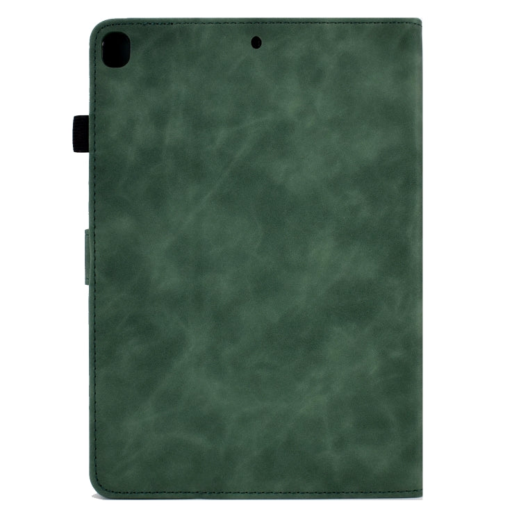 For Samsung Galaxy Tab A 10.1 2019 T510 / T515 Peony Butterfly Embossed Leather Tablet Case(Green) by bashfashion