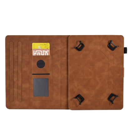 For 8 inch Tablets Peony Butterfly Embossed Leather Tablet Case(Brown) by bashfashion