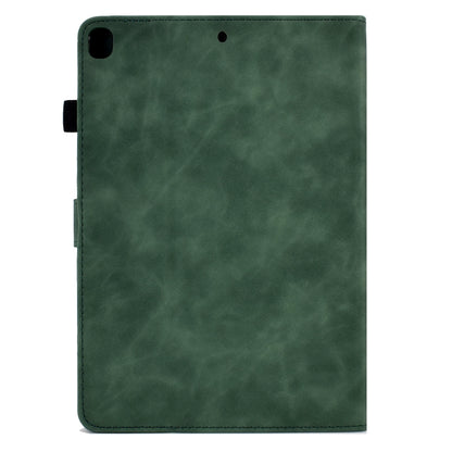 For Samsung Galaxy Tab A7 10.4 2020 T500 Peony Butterfly Embossed Leather Smart Tablet Case(Green) by bashfashion