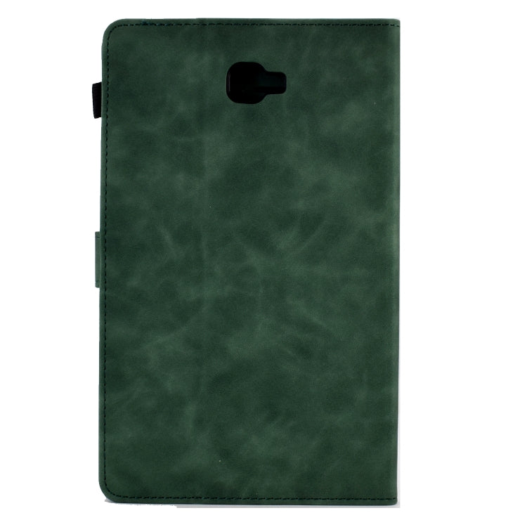 For Samsung Galaxy Tab A 10.1 2016 T580 Peony Butterfly Embossed Leather Smart Tablet Case(Green) by bashfashion