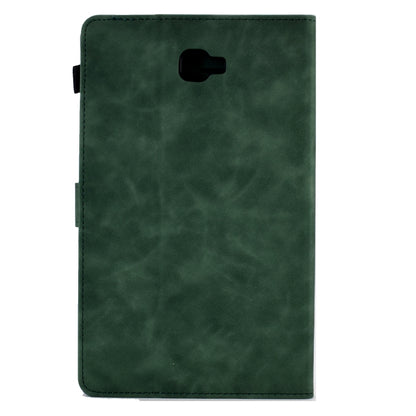For Samsung Galaxy Tab A 10.1 2016 T580 Peony Butterfly Embossed Leather Smart Tablet Case(Green) by bashfashion