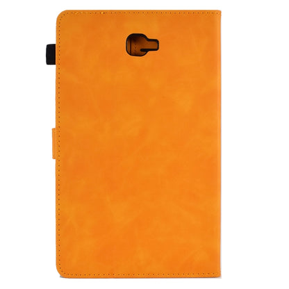 For Samsung Galaxy Tab A 10.1 2016 T580 Peony Butterfly Embossed Leather Smart Tablet Case(Khaki) by bashfashion