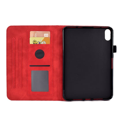 For iPad mini 6 / mini 2024 Rhombus Embossed Leather Smart Tablet Case(Red) by bashfashion